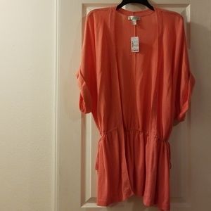 NWT Light weight coral s/s cardigan